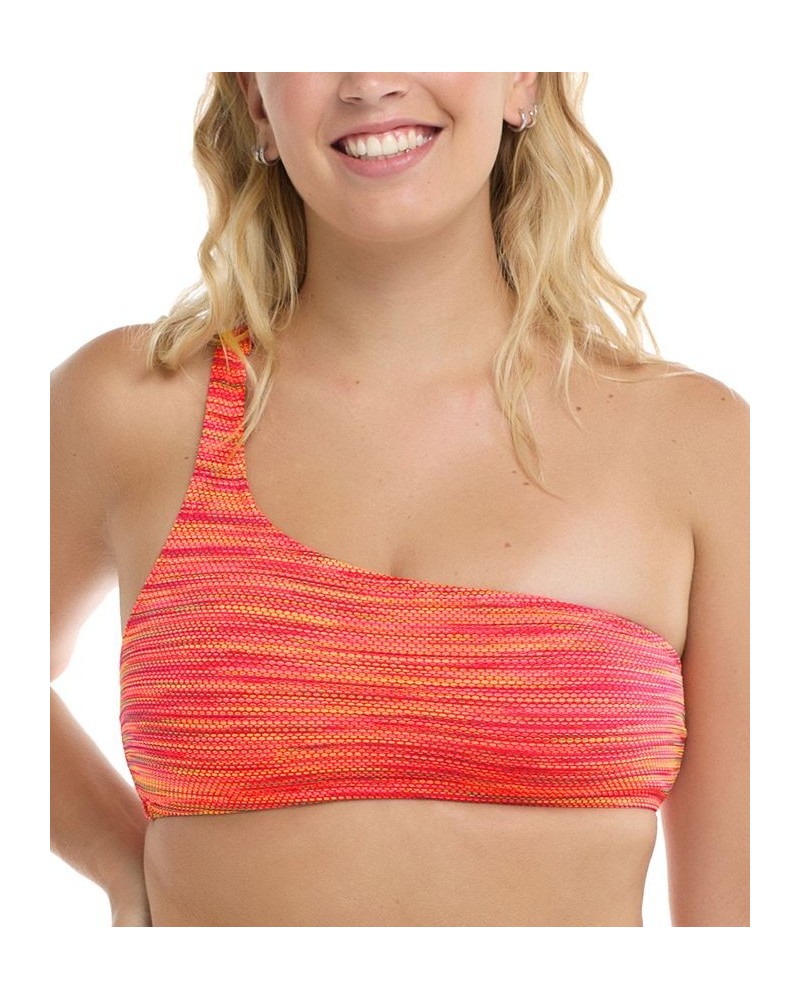 Juniors' Impression Malia One-Shoulder Bikini Top Pink Multi $45.65 Swimsuits