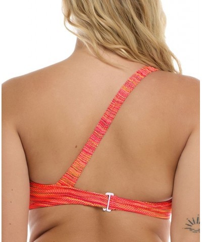 Juniors' Impression Malia One-Shoulder Bikini Top Pink Multi $45.65 Swimsuits