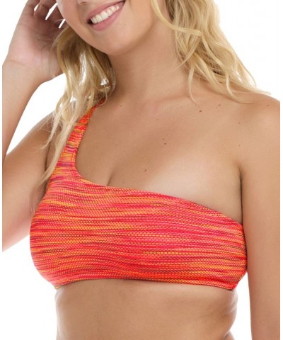 Juniors' Impression Malia One-Shoulder Bikini Top Pink Multi $45.65 Swimsuits