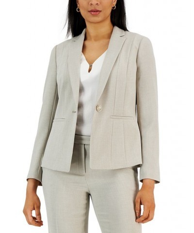 Pebble Crepe Single Button Suit Jacket Summer Straw $45.15 Jackets