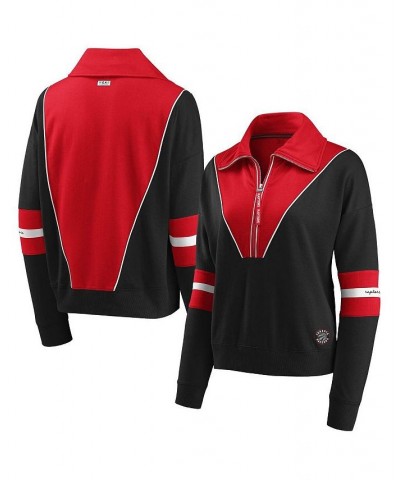 Women's Black Toronto Raptors Colorblocked Half-Zip Jacket Black $31.05 Jackets