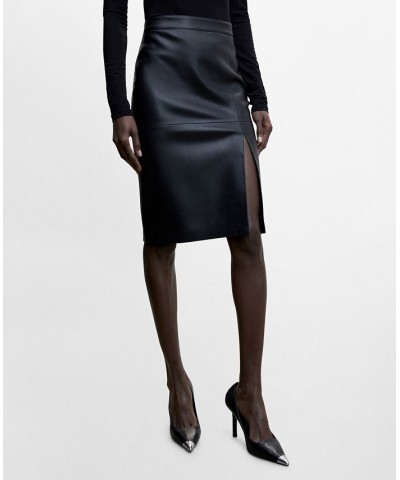 Women's Faux-Leather Pencil Skirt Black $35.99 Skirts