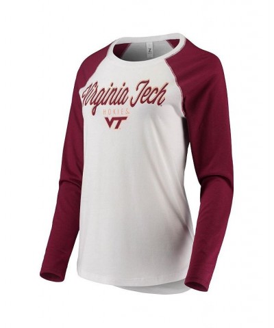 Women's White Black Virginia Tech Hokies Raglan Long Sleeve T-shirt and Leggings Sleep Set White, Black $32.50 Pajama