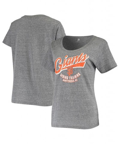 Women's by New Era Heathered Gray San Francisco Giants Spring Training Logo Tri-Blend T-shirt Heathered Gray $22.56 Tops