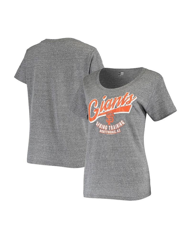 Women's by New Era Heathered Gray San Francisco Giants Spring Training Logo Tri-Blend T-shirt Heathered Gray $22.56 Tops