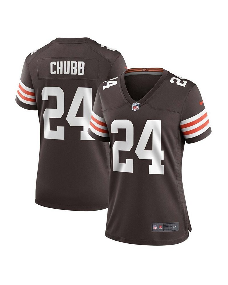 Women's Nick Chubb Brown Cleveland Browns Game Jersey Brown $46.20 Jersey