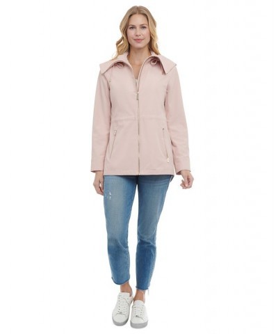 Women's Hooded Anorak Raincoat Pink $40.30 Coats