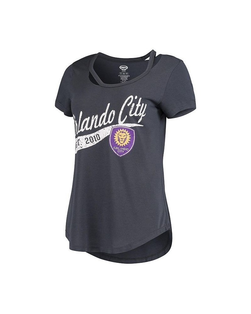 Women's Charcoal Orlando City SC Squad Cut Neck T-shirt Charcoal $17.60 Tops