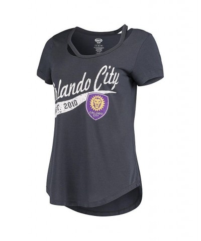 Women's Charcoal Orlando City SC Squad Cut Neck T-shirt Charcoal $17.60 Tops