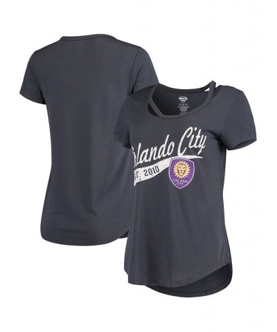 Women's Charcoal Orlando City SC Squad Cut Neck T-shirt Charcoal $17.60 Tops