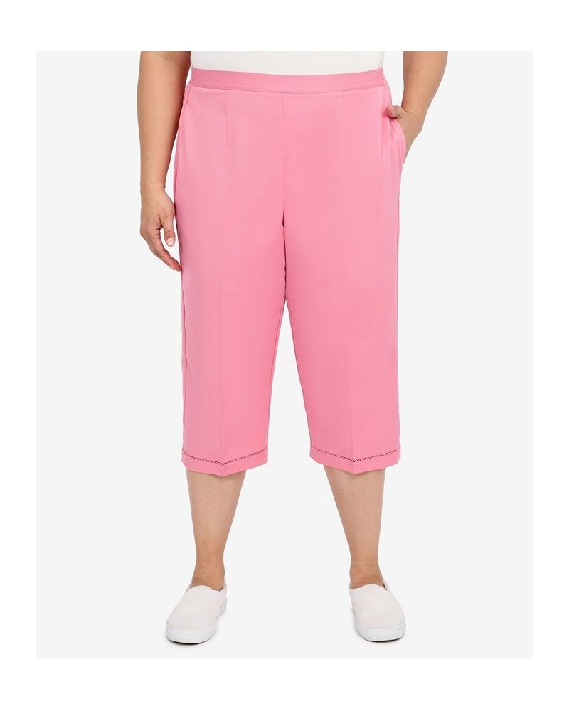 Plus Size Sweet Cut Out Capri Pants Pink $27.31 Pants