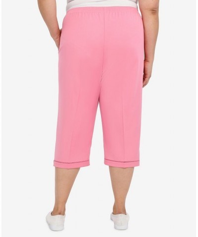 Plus Size Sweet Cut Out Capri Pants Pink $27.31 Pants