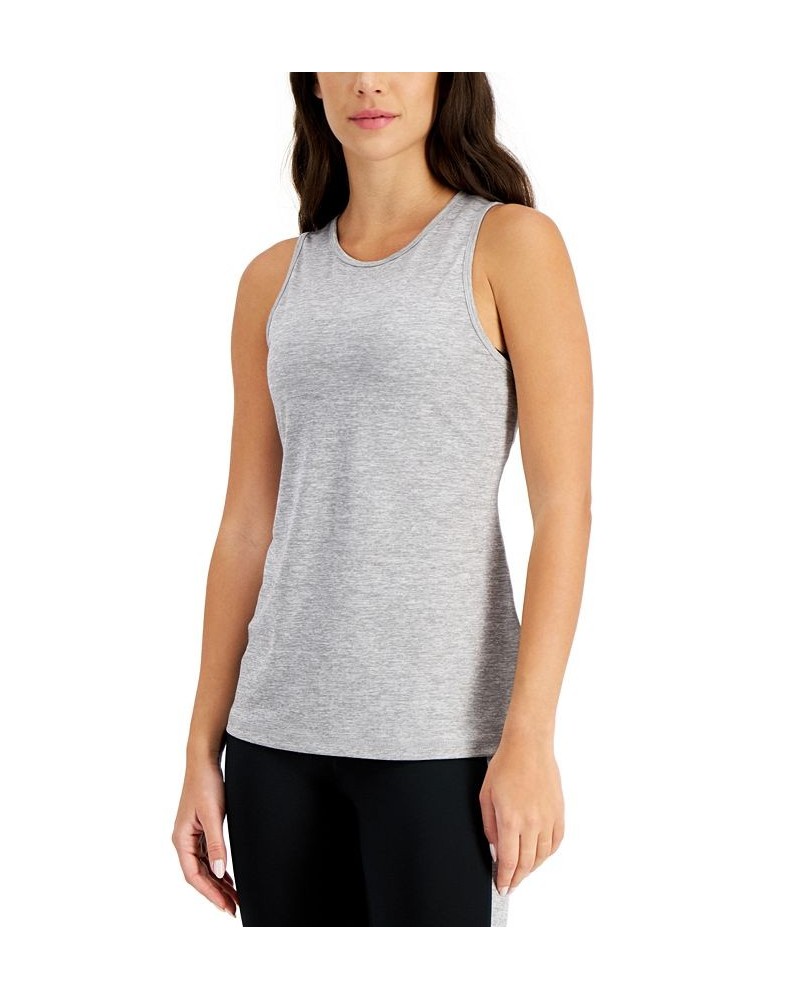 Women's Essentials Heathered Keyhole-Back Tank Top Gray $11.39 Tops